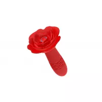 Анальная красная вибро пробка Rose rotating anal plug