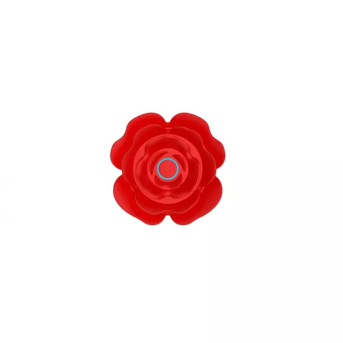 Анальная красная вибро пробка Rose rotating anal plug