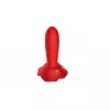 Анальная красная вибро пробка Rose rotating anal plug