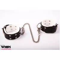 Наручники на ноги Whips Collection, біло-чорні