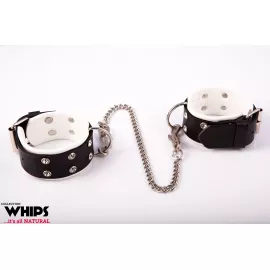 Наручники на ноги Whips Collection, біло-чорні