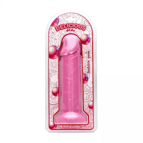 Фалоімітатор з ароматом жуйки - Toyz4lovers Delicious Dildo Bubble Gum, 25 см