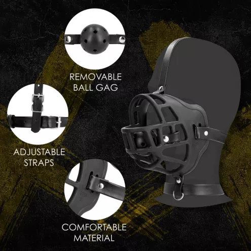 Маска-намордник з кляпом - Ouch! Xtreme Muzzle with Removable Ball Gag
