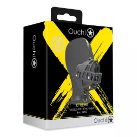 Маска-намордник з кляпом - Ouch! Xtreme Muzzle with Removable Ball Gag - 1