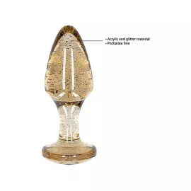 Набор анальных пробок – Ouch! Acrylic Golden Glitter Butt Plug Set - 3