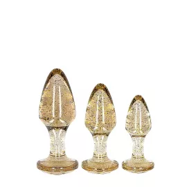 Набор анальных пробок – Ouch! Acrylic Golden Glitter Butt Plug Set - 1