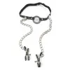 O-Ring Gag with Nipple Clamps