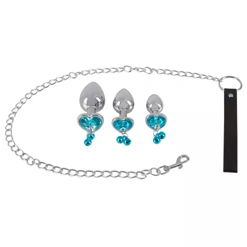 Набор анальных пробок и поводок - Butt Plug Set with a Leash