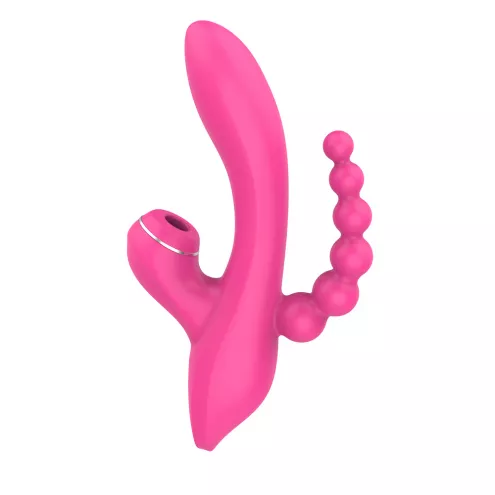 Вібратор - Erospace Sweet Play Sucking Vibrator With Anal Beads A3