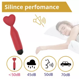 Мини-вибратор - Erospace Sweet Play Mini Heart Vibrator A14 - 5