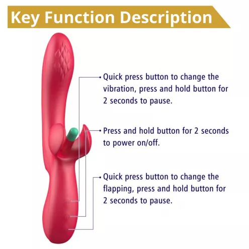 Вібратор - Erospace Sweet Play G-Spot Critoral Flappinng Vibrator A16