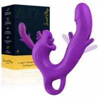 Вібратор - Erospace Sweet Play G-Spot Vibrator With Clitoral Licking Flapping A17