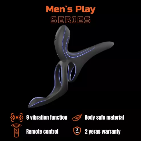 Вибрационное кольцо - Erospace Men's Play Vibrating Cock Ring With Clitoral Taint Stimulation B11