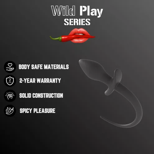 Анальная пробка – Erospace Wild Play Anal Plug With Tail C3