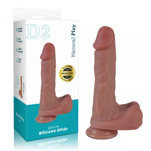 Фаллоимитатор - Erospace Natural Play Silicone Dildo D2, 20.6 см