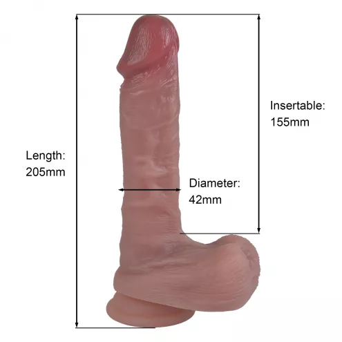 Фаллоимитатор - Erospace Natural Play Silicone Dildo D2, 20.6 см