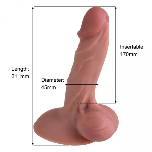 Фаллоимитатор - Erospace Natural Play Silicone Dildo D4, 21 см