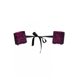 Наручники Obsessive Roseberry (Фуксия-черный, D/E) - 3