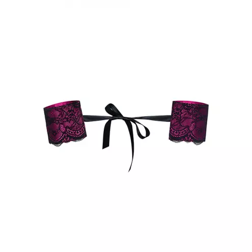 Наручники Obsessive Roseberry (Фуксія-чорний, D/E)