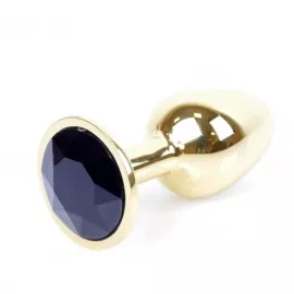 Анальна пробка - Jewellery Gold Plug Black - 3