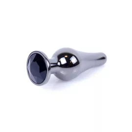 Анальная пробка – Jewellery Dark Silver BUTT PLUG- Black - 3