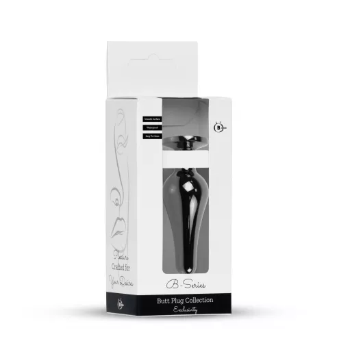Анальная пробка – Jewellery Dark Silver BUTT PLUG- Black
