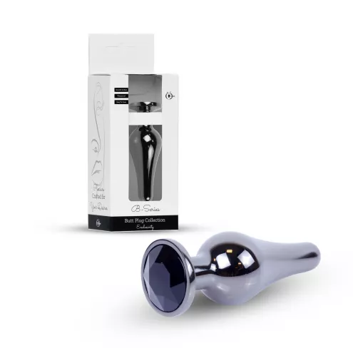 Анальная пробка – Jewellery Dark Silver BUTT PLUG- Black