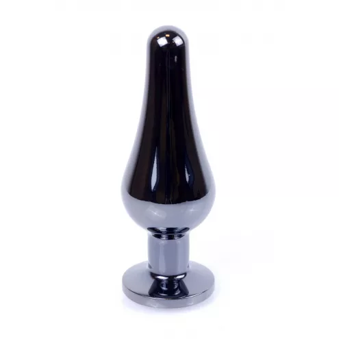 Анальная пробка – Jewellery Dark Silver BUTT PLUG- Black