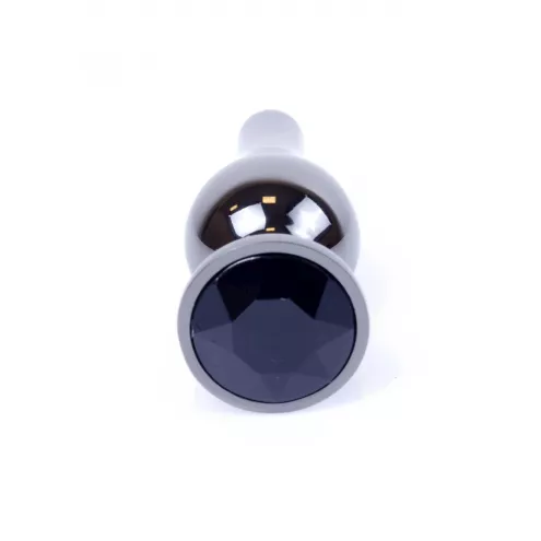 Анальная пробка – Jewellery Dark Silver BUTT PLUG- Black