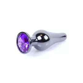 Анальная пробка – Jewellery Dark Silver BUTT PLUG- Purple - 6