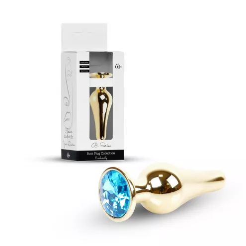 Анальна пробка – Jewellery Gold Long Plug Light Blue