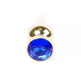 Анальна пробка – Jewellery Gold Long Plug Dark Blue - 9