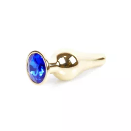 Анальна пробка – Jewellery Gold Long Plug Dark Blue - 2