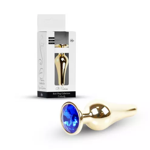 Анальна пробка – Jewellery Gold Long Plug Dark Blue