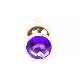 Анальна пробка – Jewellery Gold Long Plug Purple - 3