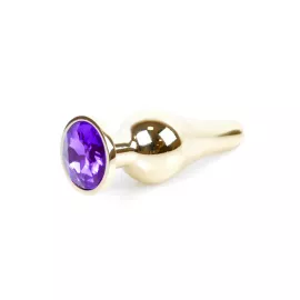 Анальна пробка – Jewellery Gold Long Plug Purple - 9