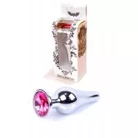 Анальная пробка – Jewellery Silver Long Plug Pink