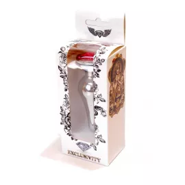 Анальная пробка – Jewellery Silver Long Plug Pink - 8