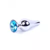 Анальна пробка – Jewellery Silver Long Plug Light Blue