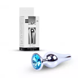 Анальна пробка – Jewellery Silver Long Plug Light Blue - 1