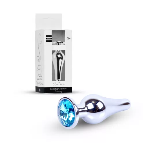 Анальна пробка – Jewellery Silver Long Plug Light Blue