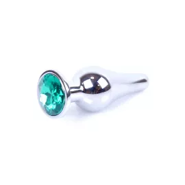 Анальна пробка - Jewellery Silver BUTT PLUG-Green - 3