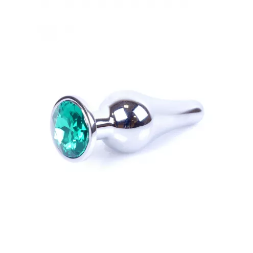 Анальна пробка - Jewellery Silver BUTT PLUG-Green