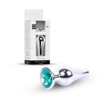 Анальна пробка - Jewellery Silver BUTT PLUG-Green