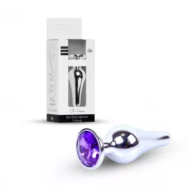 Анальная пробка – Jewellery Silver Long Plug Purple - 1