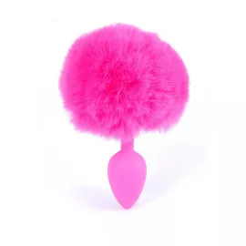 Анальна пробка - Bunny Tail Silicone Pink Plug Pink - 5