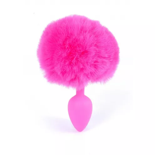 Анальна пробка - Bunny Tail Silicone Pink Plug Pink