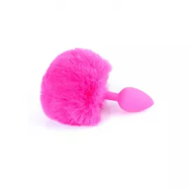 Анальна пробка - Bunny Tail Silicone Pink Plug Pink - 7