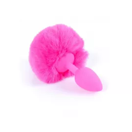 Анальна пробка - Bunny Tail Silicone Pink Plug Pink - 6