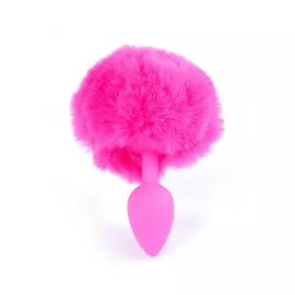 Анальна пробка - Bunny Tail Silicone Pink Plug Pink - 2